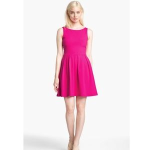 Scoop back fit and flare dress